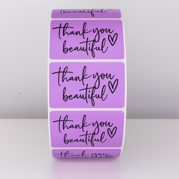 Thank You Beautiful Stickers | Pink Heart Labels for Small Business Packaging - Picture 7 of 11